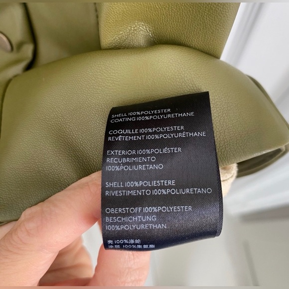 Anthropologie Tanya Faux Leather Snap-Front A-Line Skirt Olive Green Size 4 - Picture 11 of 11